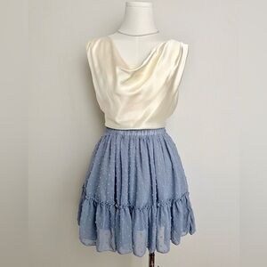 SHEIN Blue Dotted Skater Skirt